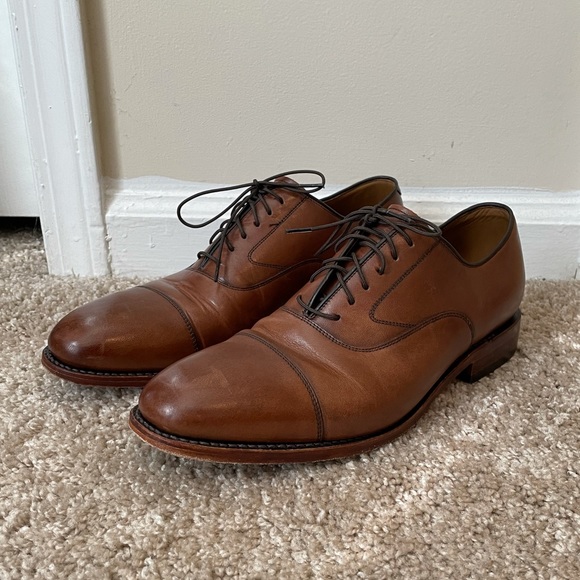 Johnston & Murphy cap toe lace up brown dress shoes - Picture 6 of 6